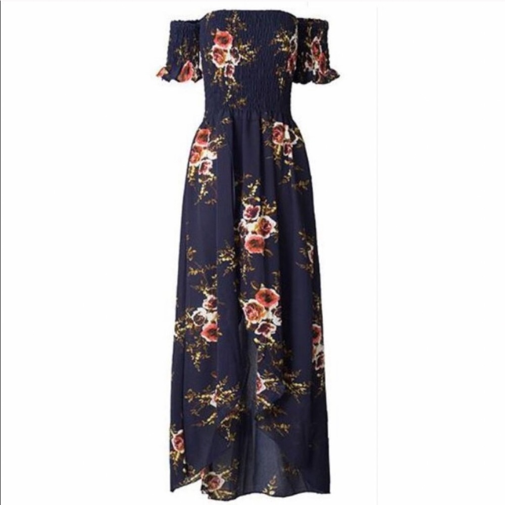 π (L, XL) Off-the-Shoulder Summer Beach Dress - Picture 5 of 9